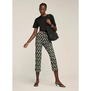 Mint Velvet Black Floral Print Capri Trousers